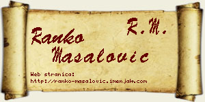 Ranko Masalović vizit kartica